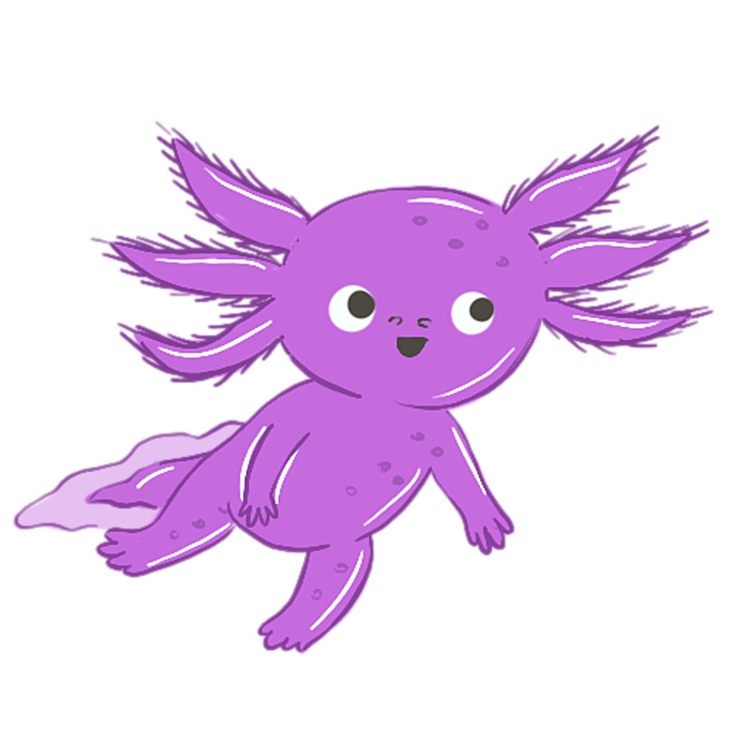 Purple axolotl illustration