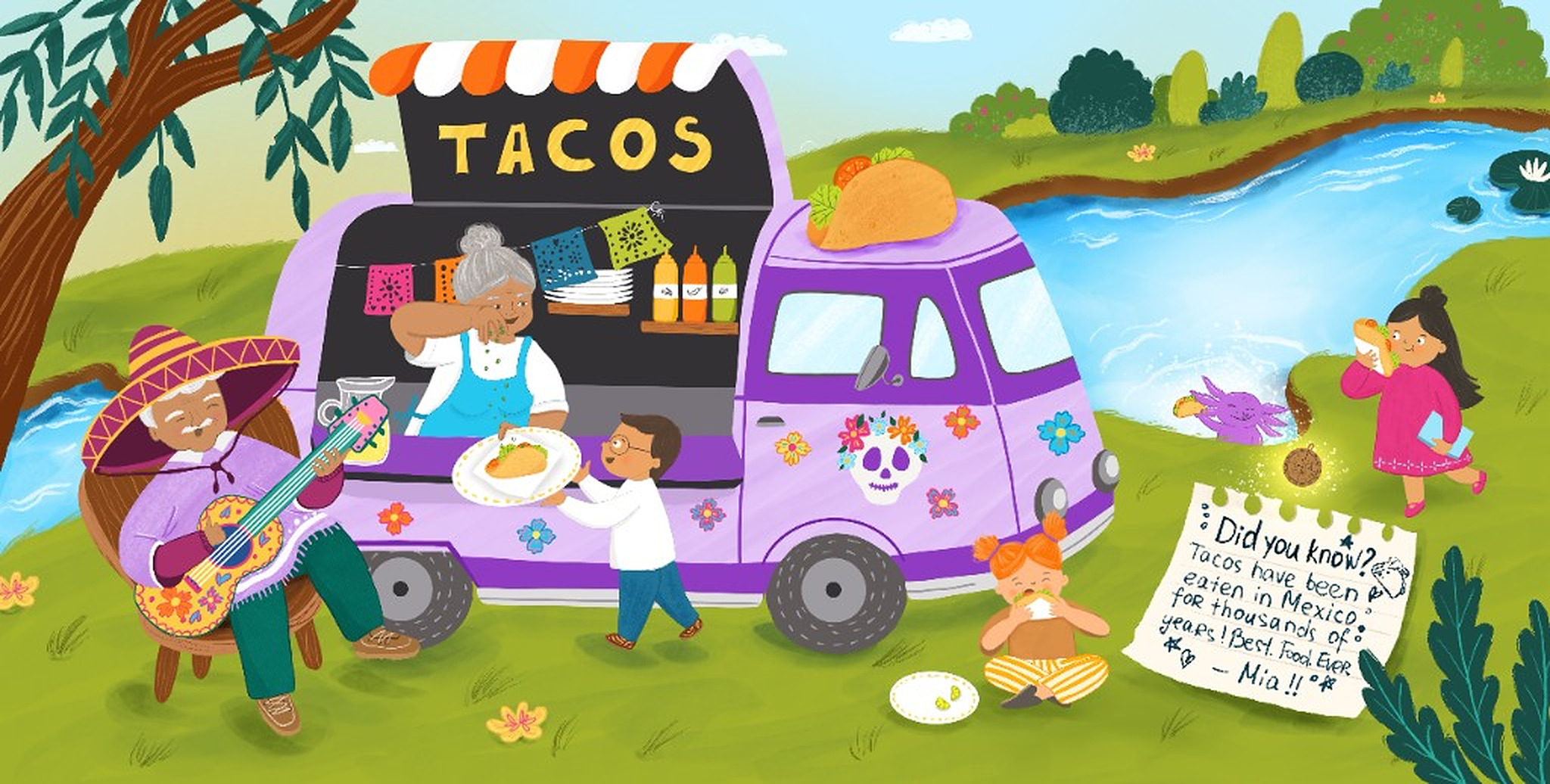 Taco celebration by the river